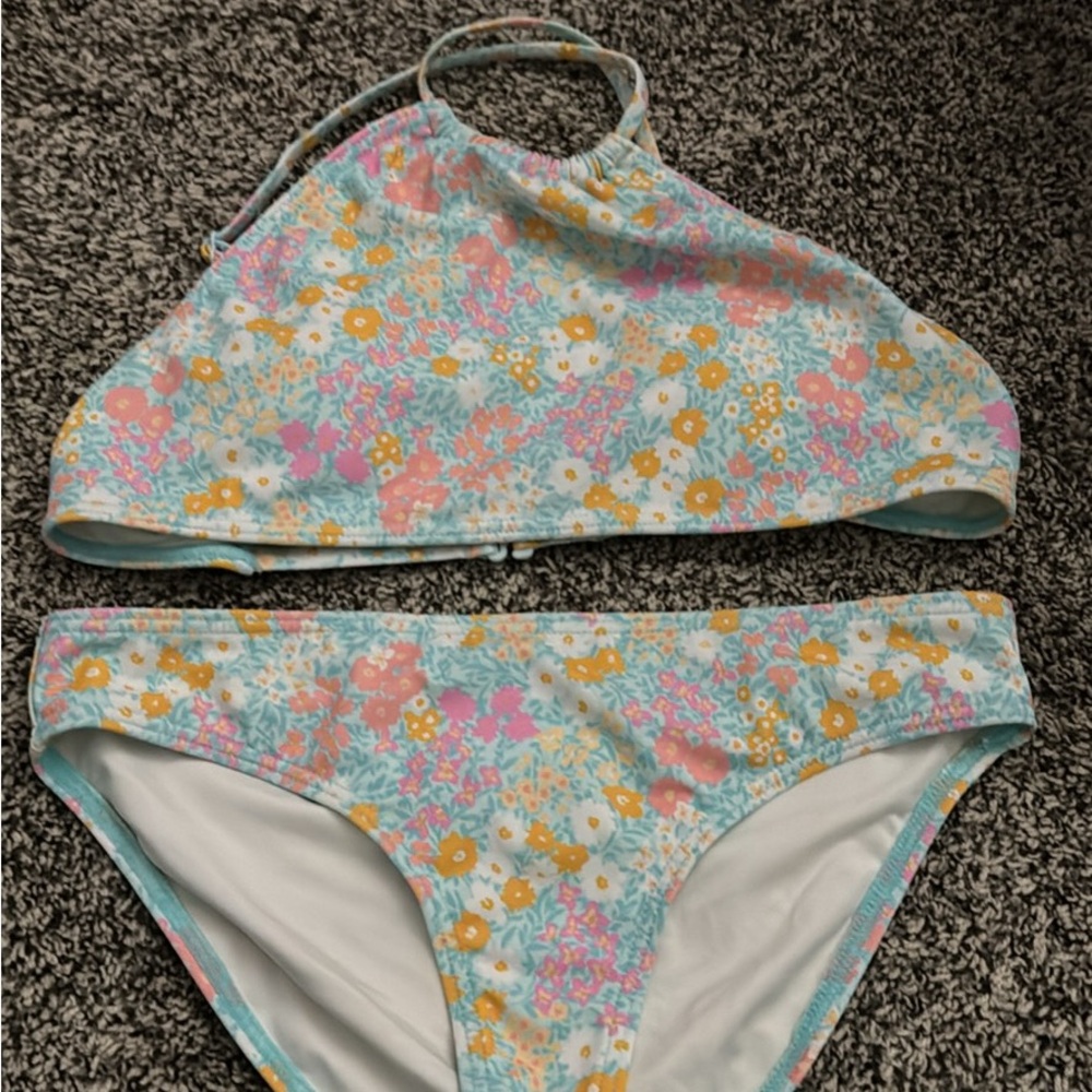 Billabong Kids Floral Bikini - Pink, Orange, Blue